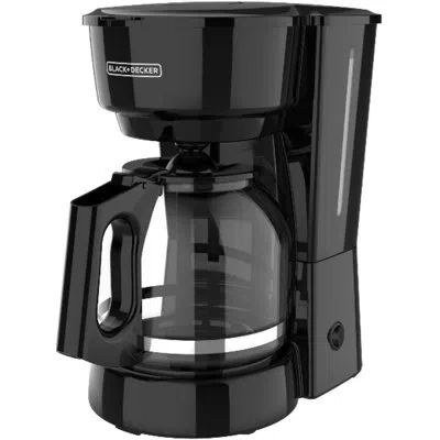 Black+decker 12-cup Coffee Maker With Easy On/off Switch, Easy Pour, Non-drip Carafe With Removable Filter Basket In Black