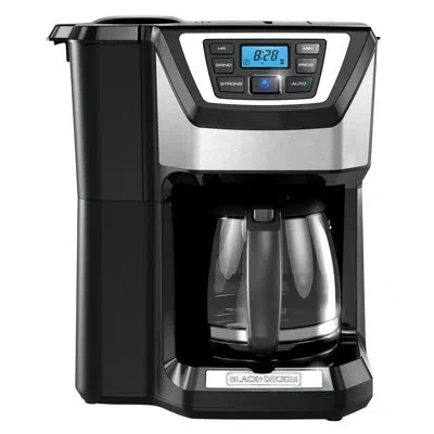 Black+decker 12-cup Mill And Brew Coffee Maker, Automatic Grind And Brew Drip Coffee Machine, Programmable, Sneak In Black