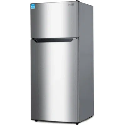 Black+decker 14.6 Cu. Ft. Top Mount Refrigerator With Freezer, 2 Door Refrigerator With Top Freezer And Adjustabl In Stainless Steel