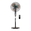 Black+decker 16" Dual Blade Pedestal Stand Fan With Remote In Silver