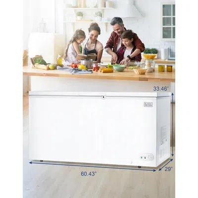 Black+decker 16.2 Cu. Ft. Chest Freezer, Deep Freezer With Top Opening, Freezer Chest With 2 Removable Storage Ba In White