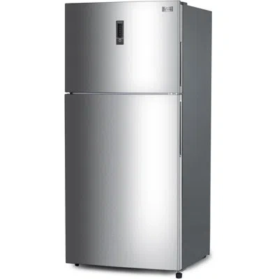 Black+decker 16.4 Cu. Ft. Top Mount Refrigerator With Freezer, 2 Door Fridge With Separate Temperature Controls,  In Stainless Steel
