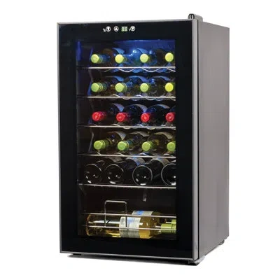 Black+decker 24 Bottle Single Zone Freestanding Wine Refrigerator In Black