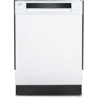 Black+decker 24" Built-in Dishwasher, 12-place Setting Capacity With Stainless Steel Tub, Dish Washer With 5 Wash In White