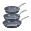 Black+decker 3-pc. Non-stick Skillet Set In Gray