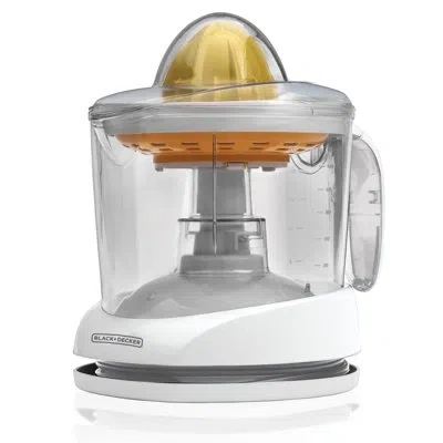 Black+decker 32oz Electric Citrus Juicer, Cj625, Pressure Activated, Adjustable Pulp Control, Dishwasher-safe In White