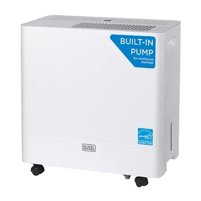 Black+decker 4500 Sq Ft Dehumidifier With Built-in Drain Pump For Large Spaces Energy Star Digital Bd50pmwsa In White