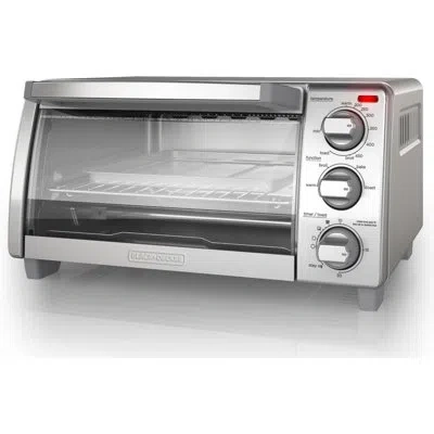 Black+decker 4-slice Toaster Oven, To1745ssg, Even Toast, 4 Cooking Functions Bake, Broil, Toast And Keep Warm, R In Silver;black