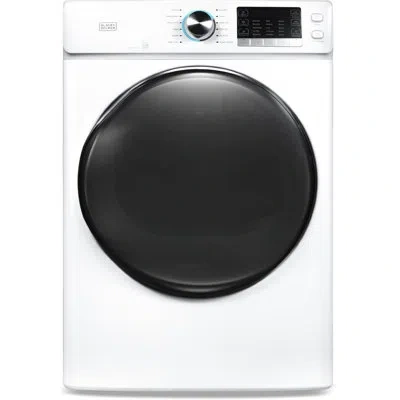 Black+decker 8.0 Cu. Ft. Electric Front Load Dryer With Steam, Clothes Dryer With Led Display, 12 Cycle Selection In White