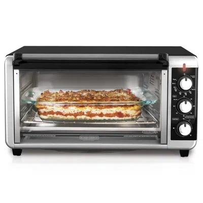Black+decker 8-slice Extra Wide Convection Toaster Oven, To3250xsb, Fits 9"x13" Oven Pans And 12" Pizza, Stainles In Stainless Steel;black