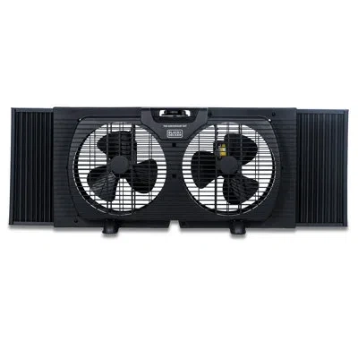 Black+decker 9 Inch Dual Window Fan For Window Screen With 2 Speed Settings In Black
