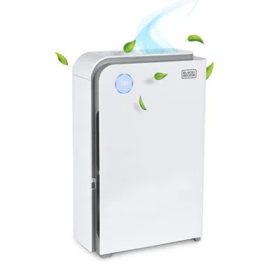 Black+decker Bap Series Air Purifier With Uv Technology, Superb Functionality And 4-stage Filtration System, Bapu In White