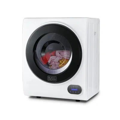Black+decker Bcdpw Series  Compact Clothes Dryer, 1.5 Cu. Ft. 850w Electric Dryer, 120v Vented Portab In White
