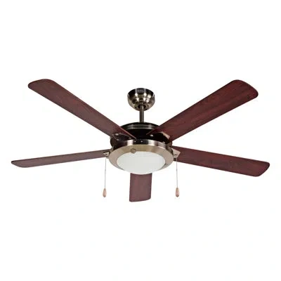 Black+decker Bcf52 Series 52" 5 - Blade Retractable Blades Ceiling Fan With Pull Chain And Light Kit Included In Mahogany