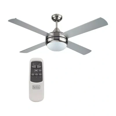 Black+decker Bcf5252r 52-inch 4-bladed Remote Controllable Brushed Nickel Ceiling Fan Silver