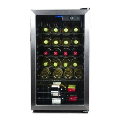 Black+decker Bd6 Series 26 Bottle Single Zone Freestanding Wine Refrigerator In Black