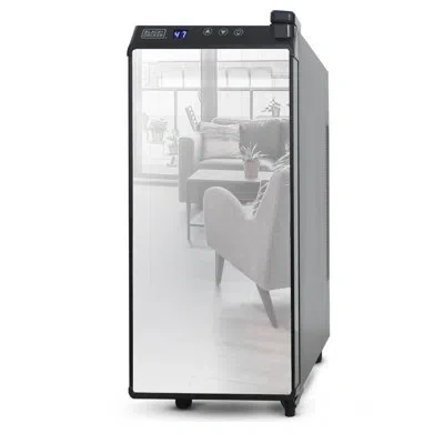 Black+decker Bd6 Series  12 Bottle Wine Cellar, Thermoelectric With Led Display And Mirror Door