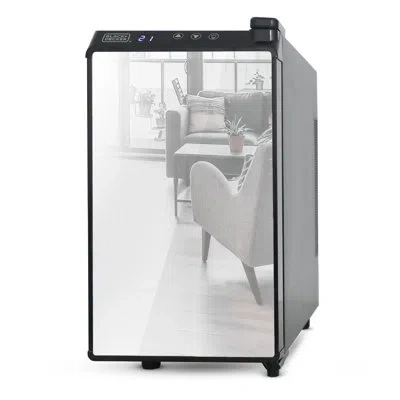 Black+decker Bd6 Series  Wine Cooler 8 Bottle, Wine Fridge Thermoelectric With Mirrored Front