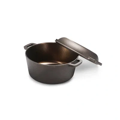 Black+decker Bdk Series  5-quart Cast Iron Dutch Oven With 10.25-inch Skillet Lid, Bronze Finish