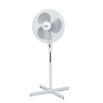 Black+decker Bfp Series  18-inch Pedestal Fan, Standing Fan With 3 Speed Settings In White