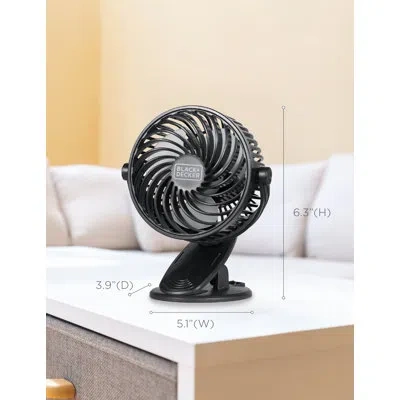 Black+decker Bfp Series  4" Convertible Cooling Fan, Clip Fan With 3 Speed Settings And Adjustable Ti