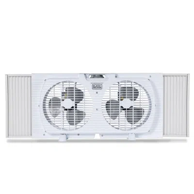 Black+decker Bfp Series  9" Dual Window Fan For Window Screen With 2 Speed Settings, Twin Window Fan In White