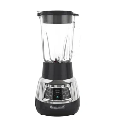 Black+decker Bl1400dg-p Quiet Stainless Steel Blender With Cyclone Glass Cup In Clear