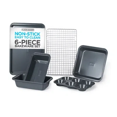 Black+decker Carbon Steel 6-pc. Non-stick Bakeware Set In Black