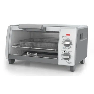 Black+decker Crisp N Bake Air Fry 4-slice Toaster Oven, Gray, To1785sg
