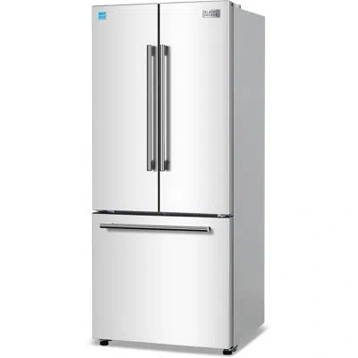 Black+decker Decker16 Cu. Ft. French Door Refrigerator With Built-in Ice Maker, Full Size Refrigerator With Botto In White