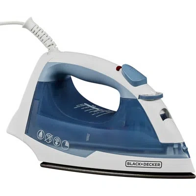Black+decker Easy Steam Compact Iron For Clothes, Automatic Shutoff, Nonstick Plate, Light Weight, 1200 Watts In Teal;white