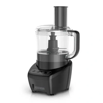 Black+decker Food Processor And Vegetable Chopper, Stainless Steel Blade, 8-cup Capacity, 450w Power With Attachm In Black