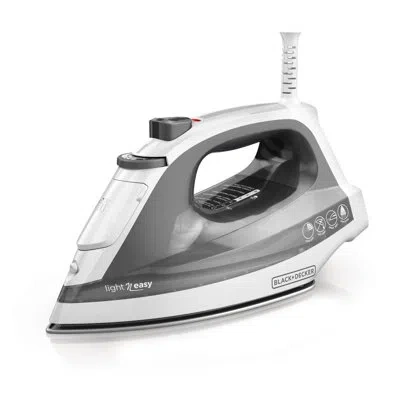 Black+decker One Step Steam Iron With Evensteam Stainless Steel Soleplates And Smartsteam Control, Grey In White;gray