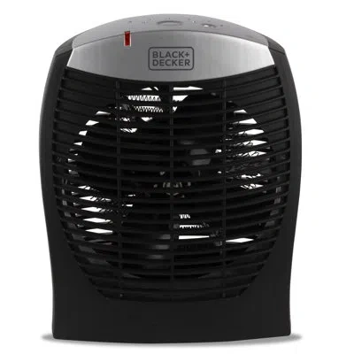Black+decker Winter Ready Series 1500 Watt Electric Fan Compact Heater With E-saver Function In Black;plastic