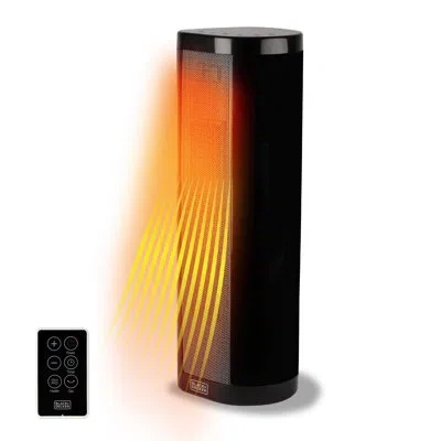 Black+decker Winter Ready Series 1500 Watt Electric Fan Tower Heater With Led Display Control In Plastic