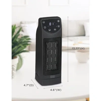Black+decker Winter Ready Series  Oscillating Ceramic Desktop Heater With Remote, 1500w Space Heater