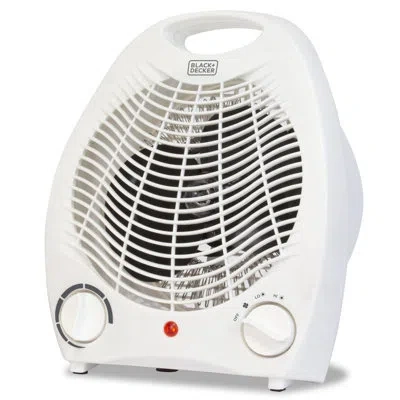 Black+decker Winter Ready Series Personal Desktop 1,500 Watt Electric Fan Compact Heater In White