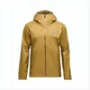 Black Diamond Streamlined Mustard Yellow Jacket With Fitted Hood In Yellow