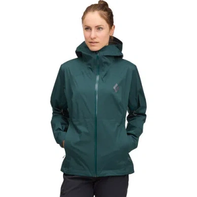 Black Diamond Fineline Stretch Rain Shell In Green