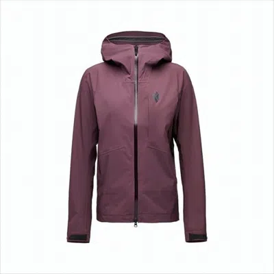 Black Diamond Fitted Burgundy Jacket With Hood In Pink