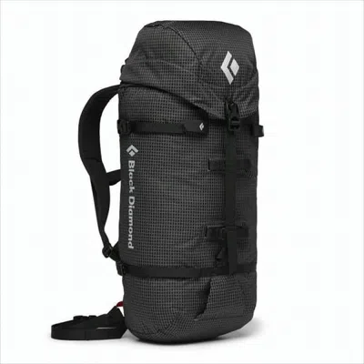 Black Diamond Grid-patterned Nylon Backpack With Compression Straps And Padded Shoulder Support In White