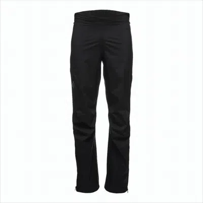 Black Diamond Straight Pants With Streamlined Design And Elastic Waistband In Black