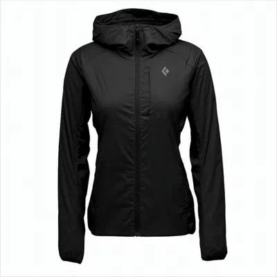 Black Diamond Streamlined  Jacket With Full Zip And Hood In Black