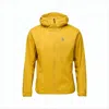 Black Diamond Streamlined Mustard Yellow Jacket With Fitted Hood In White
