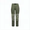 Black Diamond Two-tone Straight Pants With Built-in Belt And Reinforced Areas In Green