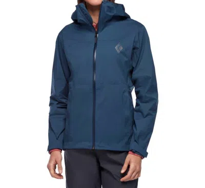 Black Diamond Women's Stormline Stretch Rain Shell Jacket In Inkblue In Blue