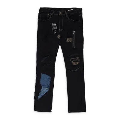 Black Fist Black Printed Skinny Jeans