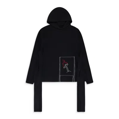 Black Fist Black Side Tie Hoodie