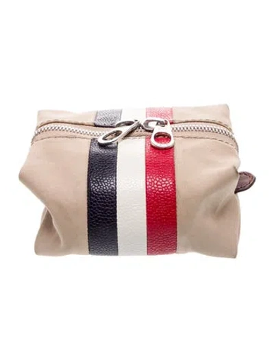 Pre-owned Black Fleece Canvas Clutch In Neutral