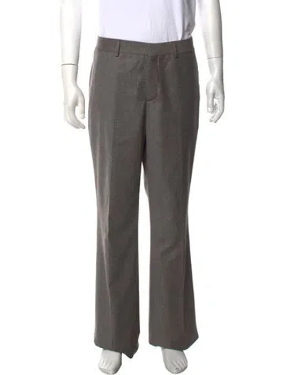 Pre-owned Black Fleece Plaid Print Dress Pants In Gray